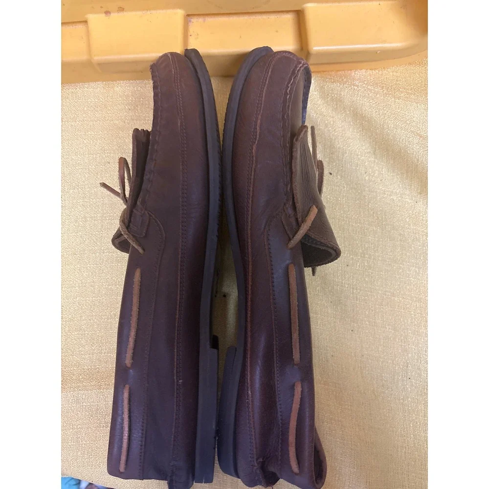 Levi's Loafers Mens 12M Brown Excellent Vintage Leather Kiltie Fringe‎ Moccasin